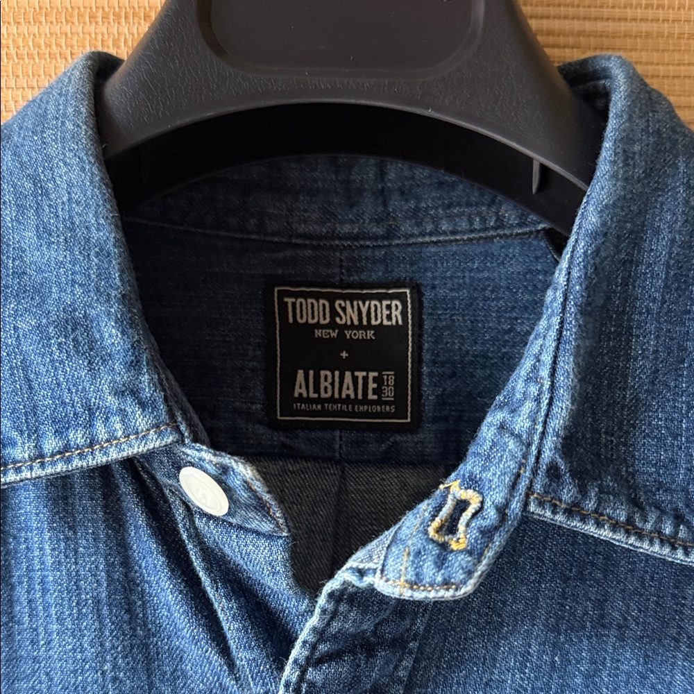 Todd Snyder Indigo Button Down Shirt - Picture 2 of 12